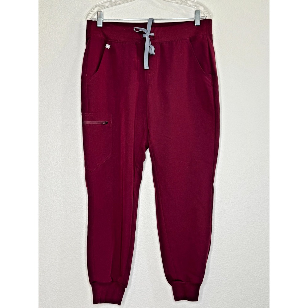 FIGS Zamora Womens Scrub Pants Medium Petite Very Dark Red Maroon Nurse Medical